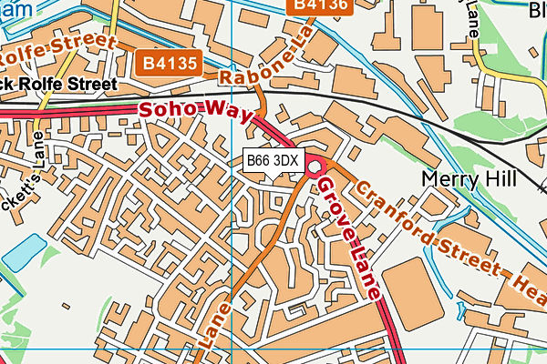 B66 3DX map - OS VectorMap District (Ordnance Survey)