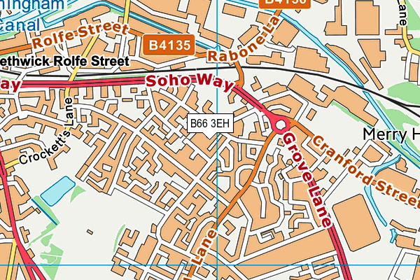 B66 3EH map - OS VectorMap District (Ordnance Survey)