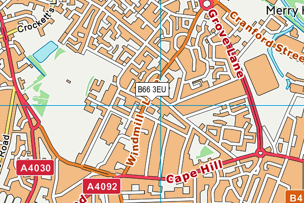 B66 3EU map - OS VectorMap District (Ordnance Survey)