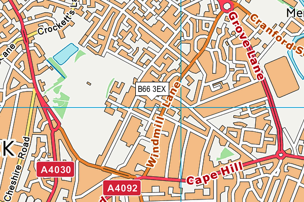 B66 3EX map - OS VectorMap District (Ordnance Survey)