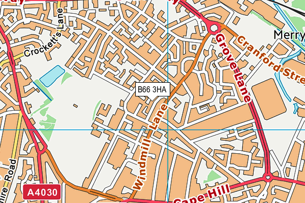 B66 3HA map - OS VectorMap District (Ordnance Survey)