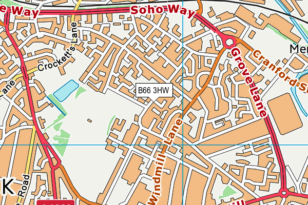 B66 3HW map - OS VectorMap District (Ordnance Survey)