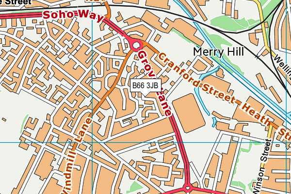 B66 3JB map - OS VectorMap District (Ordnance Survey)