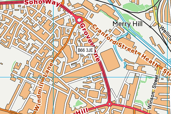 B66 3JE map - OS VectorMap District (Ordnance Survey)