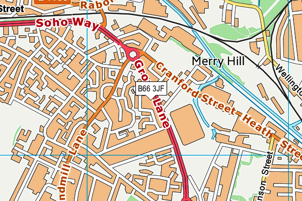 B66 3JF map - OS VectorMap District (Ordnance Survey)