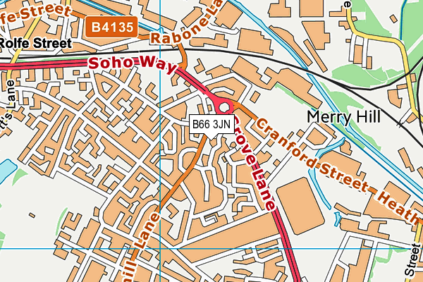 B66 3JN map - OS VectorMap District (Ordnance Survey)