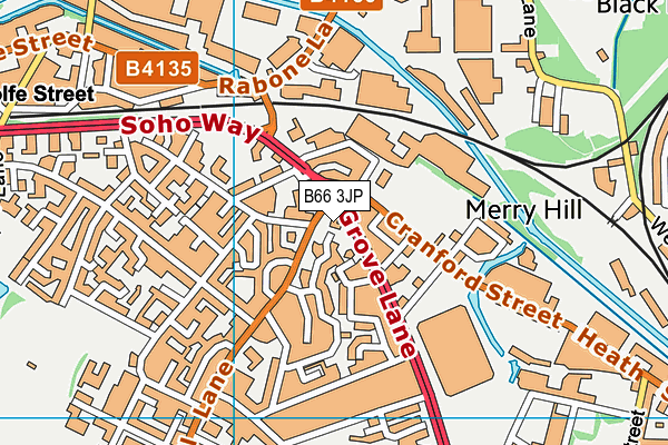 B66 3JP map - OS VectorMap District (Ordnance Survey)