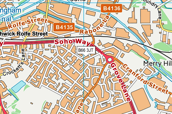 B66 3JT map - OS VectorMap District (Ordnance Survey)