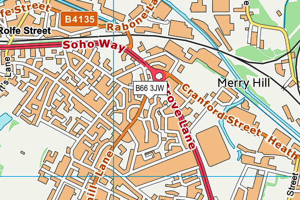 B66 3JW map - OS VectorMap District (Ordnance Survey)