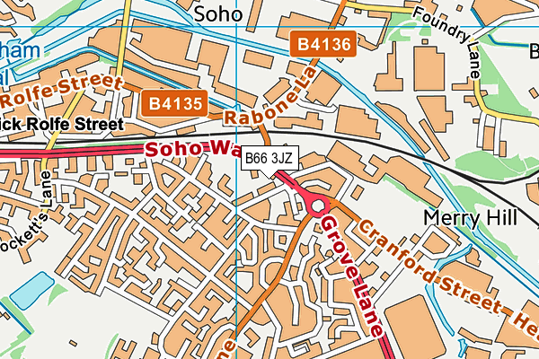 B66 3JZ map - OS VectorMap District (Ordnance Survey)