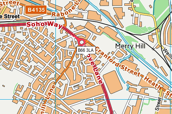 B66 3LA map - OS VectorMap District (Ordnance Survey)