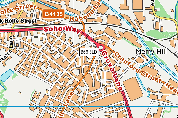 B66 3LD map - OS VectorMap District (Ordnance Survey)