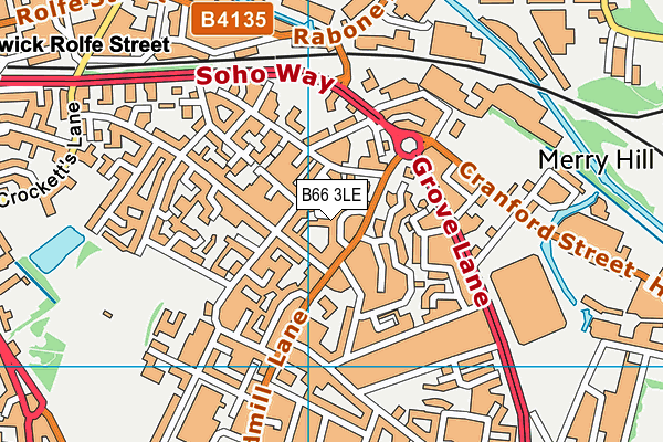 B66 3LE map - OS VectorMap District (Ordnance Survey)