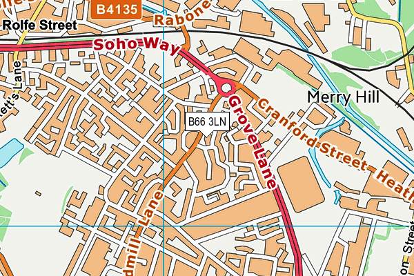 B66 3LN map - OS VectorMap District (Ordnance Survey)