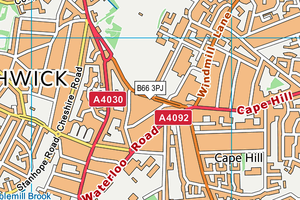 B66 3PJ map - OS VectorMap District (Ordnance Survey)