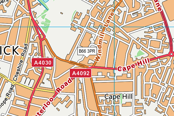 Puregym (Birmingham West) map (B66 3PR) - OS VectorMap District (Ordnance Survey)