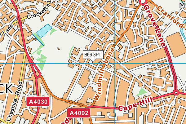 B66 3PT map - OS VectorMap District (Ordnance Survey)