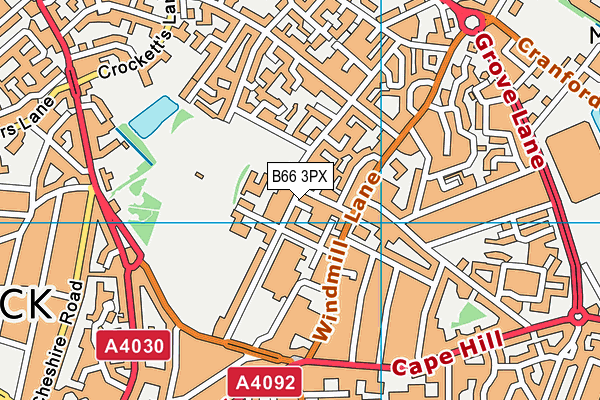 B66 3PX map - OS VectorMap District (Ordnance Survey)