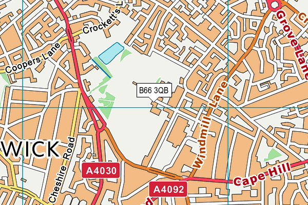 B66 3QB map - OS VectorMap District (Ordnance Survey)