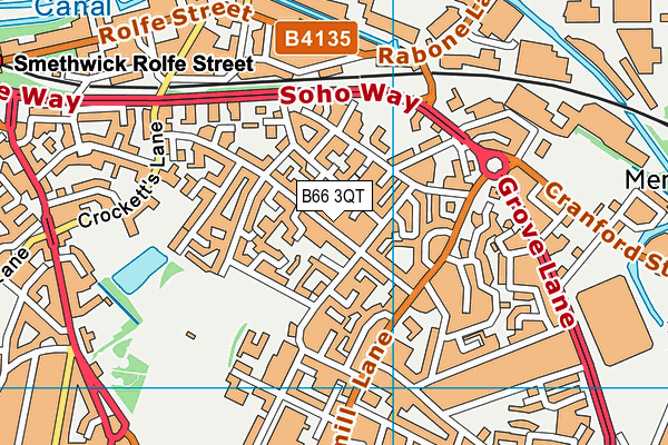 B66 3QT map - OS VectorMap District (Ordnance Survey)