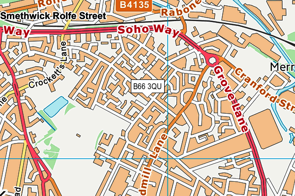 B66 3QU map - OS VectorMap District (Ordnance Survey)