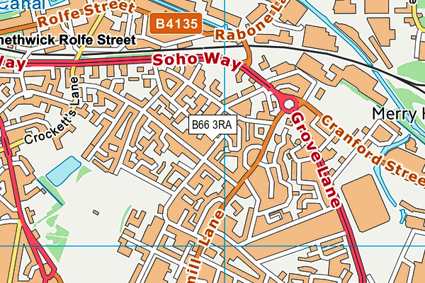 B66 3RA map - OS VectorMap District (Ordnance Survey)