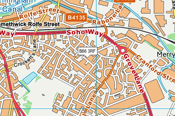 B66 3RF map - OS VectorMap District (Ordnance Survey)