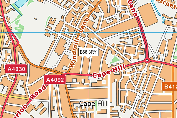 B66 3RY map - OS VectorMap District (Ordnance Survey)