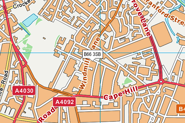 B66 3SB map - OS VectorMap District (Ordnance Survey)