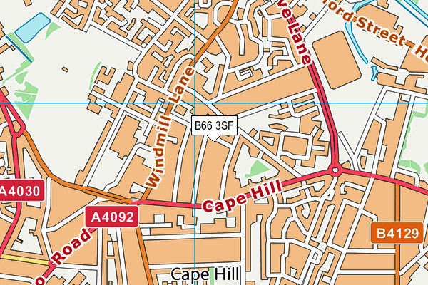 B66 3SF map - OS VectorMap District (Ordnance Survey)