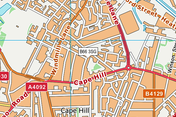 B66 3SG map - OS VectorMap District (Ordnance Survey)