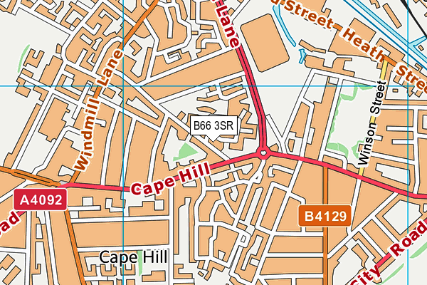 B66 3SR map - OS VectorMap District (Ordnance Survey)