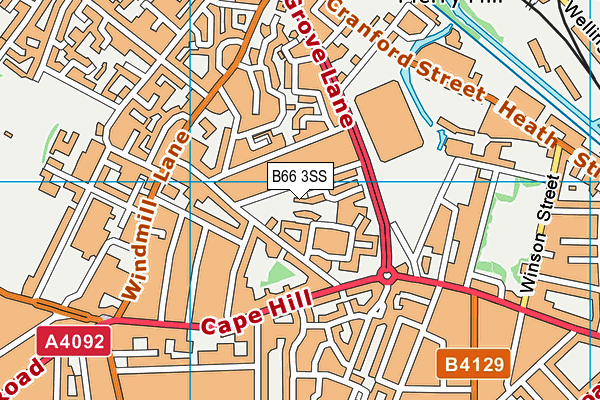 B66 3SS map - OS VectorMap District (Ordnance Survey)