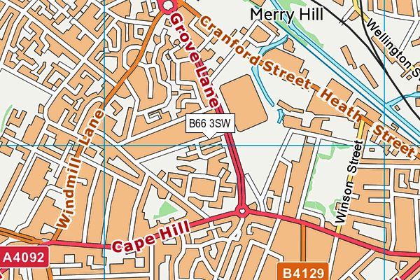 B66 3SW map - OS VectorMap District (Ordnance Survey)