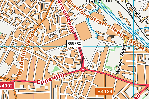 B66 3SX map - OS VectorMap District (Ordnance Survey)