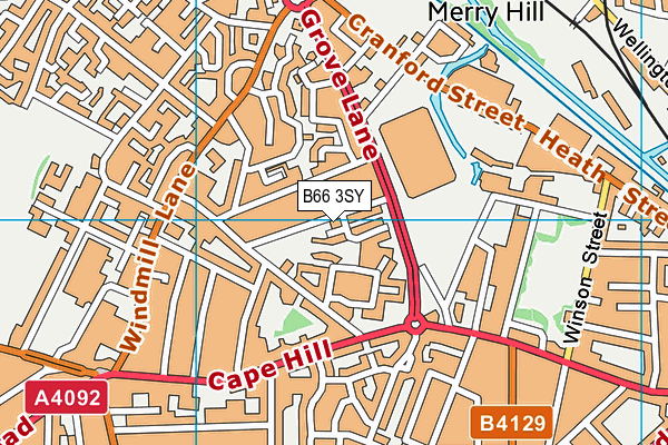 B66 3SY map - OS VectorMap District (Ordnance Survey)