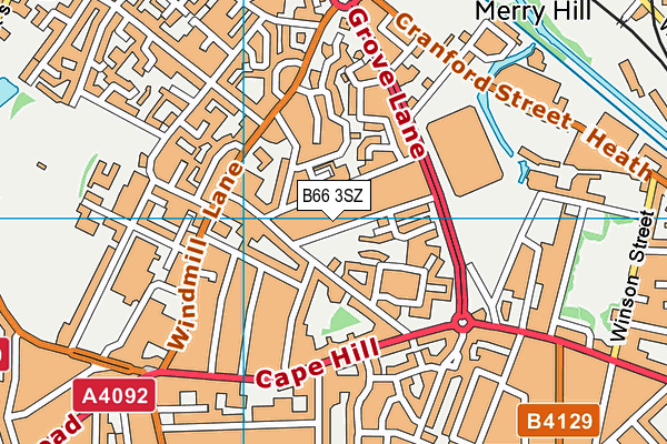 B66 3SZ map - OS VectorMap District (Ordnance Survey)