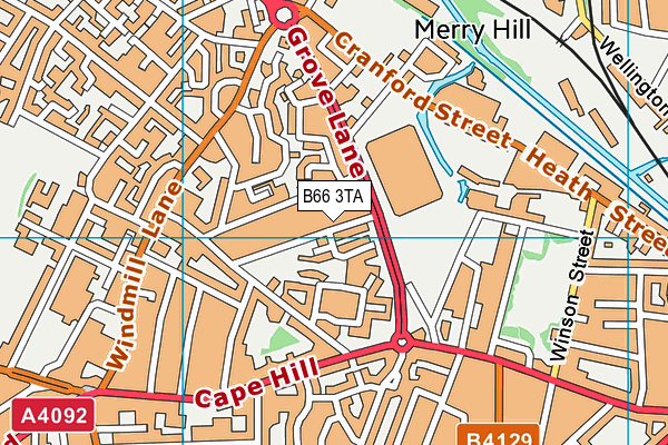 B66 3TA map - OS VectorMap District (Ordnance Survey)