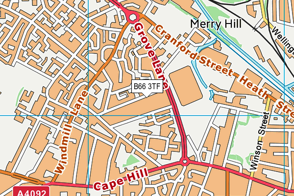 B66 3TF map - OS VectorMap District (Ordnance Survey)