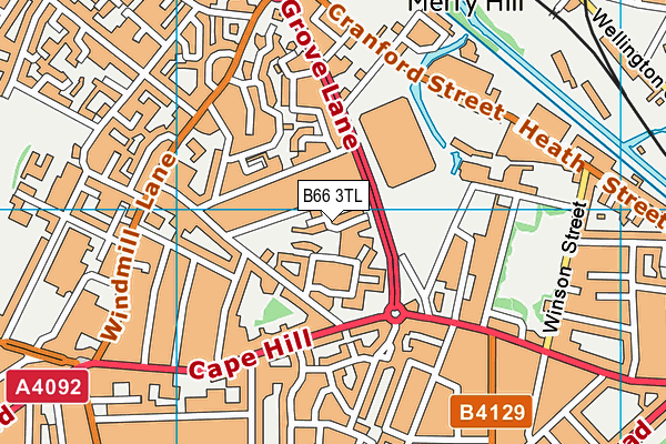 B66 3TL map - OS VectorMap District (Ordnance Survey)