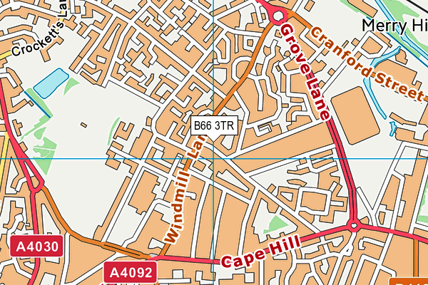 B66 3TR map - OS VectorMap District (Ordnance Survey)