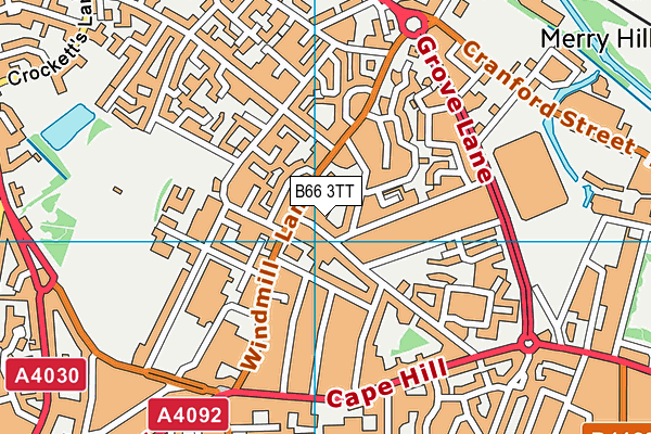 B66 3TT map - OS VectorMap District (Ordnance Survey)