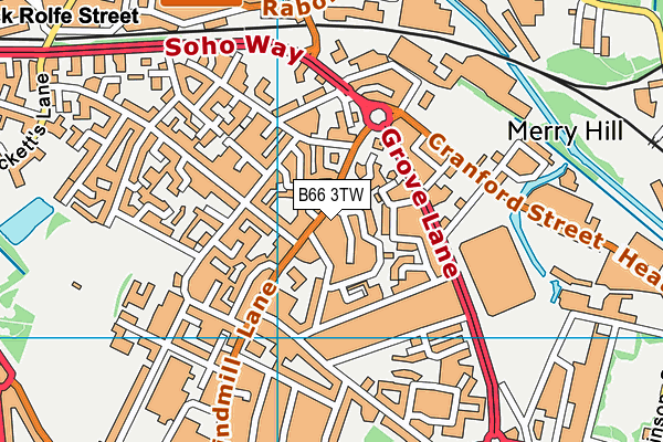 B66 3TW map - OS VectorMap District (Ordnance Survey)