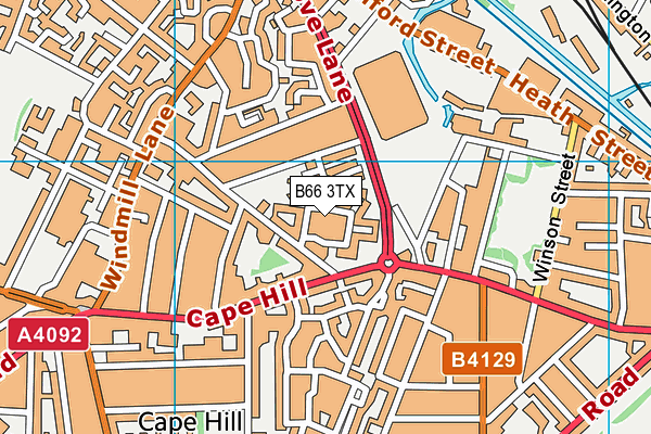 B66 3TX map - OS VectorMap District (Ordnance Survey)