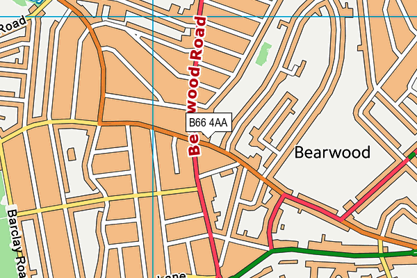 B66 4AA map - OS VectorMap District (Ordnance Survey)