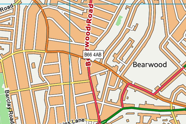 B66 4AB map - OS VectorMap District (Ordnance Survey)