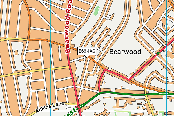 B66 4AG map - OS VectorMap District (Ordnance Survey)