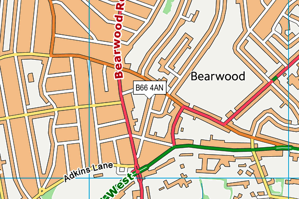 B66 4AN map - OS VectorMap District (Ordnance Survey)