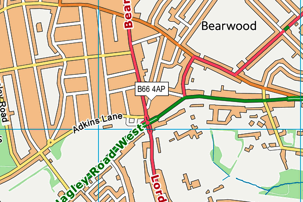 B66 4AP map - OS VectorMap District (Ordnance Survey)