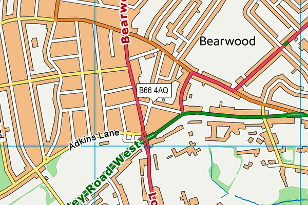 B66 4AQ map - OS VectorMap District (Ordnance Survey)